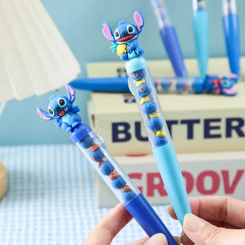 Disney 1/3/6/12/36pcs Stitch Gel Pen Lilo Stitch Brochette Le 05mm Black Press Sign Pen Student Stationery Wholesale Gifts H251220