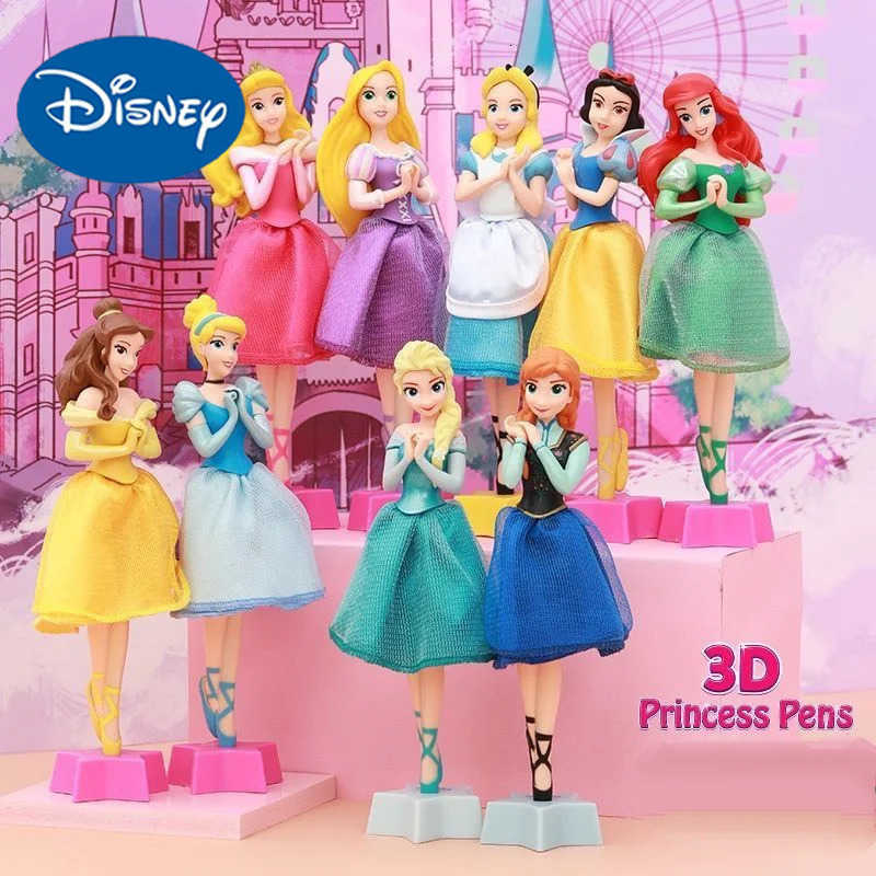 Disney Princess Style Series Ballpoint Pen Girls Kawaii Desktop Ornaments Student Supplies Water Pen Cute Girly Heart H251220