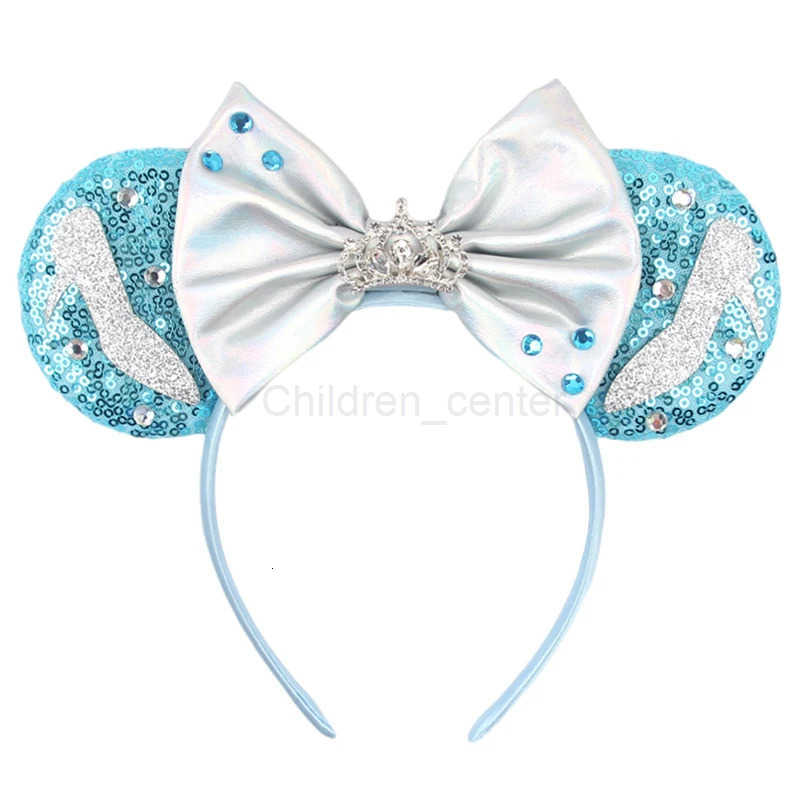 Disney 2023 Trip Mickey Ears Headband For Girls Women Sequin Castle 5Bow Hairband Festival Party Cosplay DIY Hair Accessories H251220