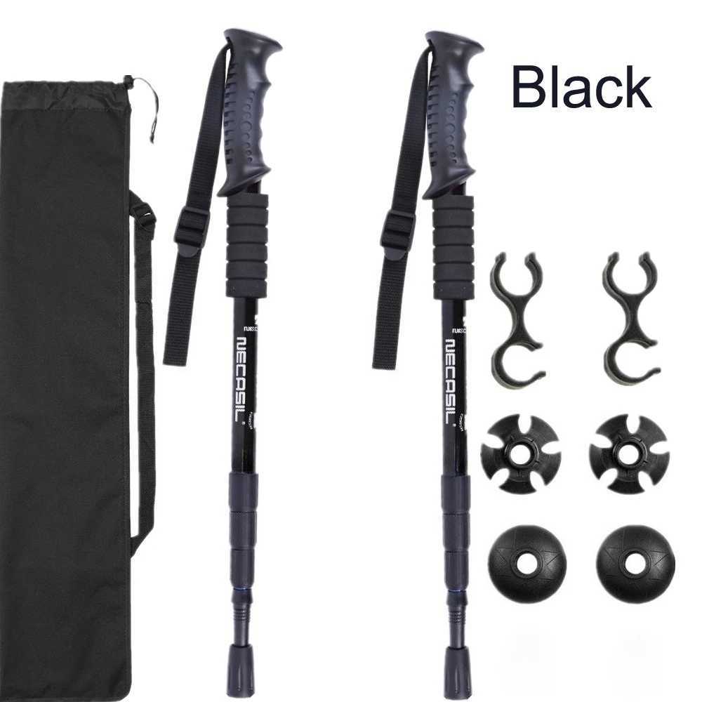 2pcs/lot Trekking poles hike walking stick nordic walking cane Aluminum ski camp telescopic baton outdoor hiking poles crutches G251220