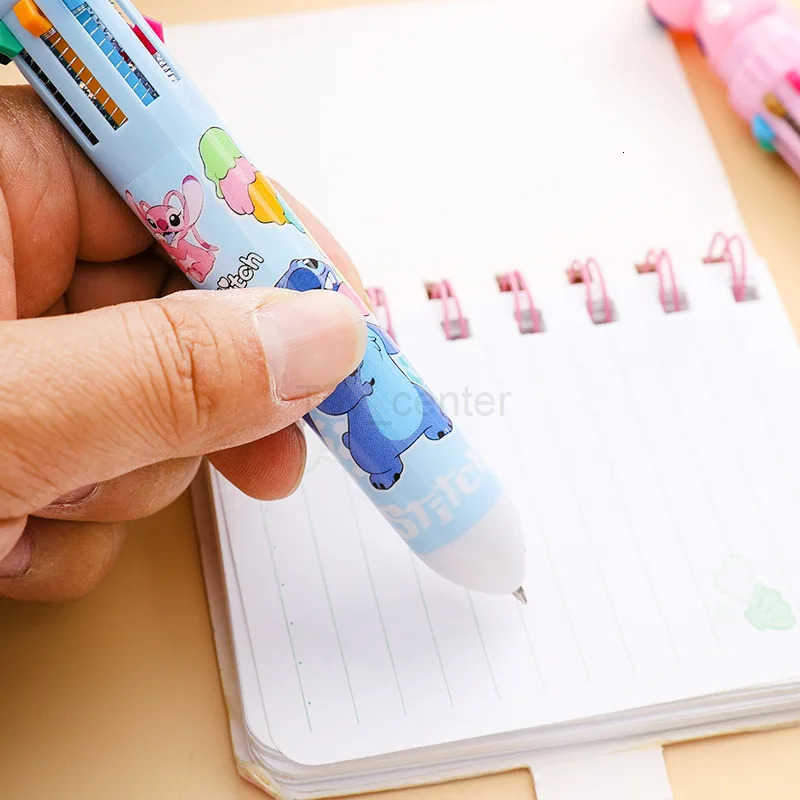 Disney Random 2pcs Cartoon Stitch Doll 10 Colors Ballpoint Pen Lilo Stitch Cute Gel Pen Student Supplies Stationery Wholesale H251220