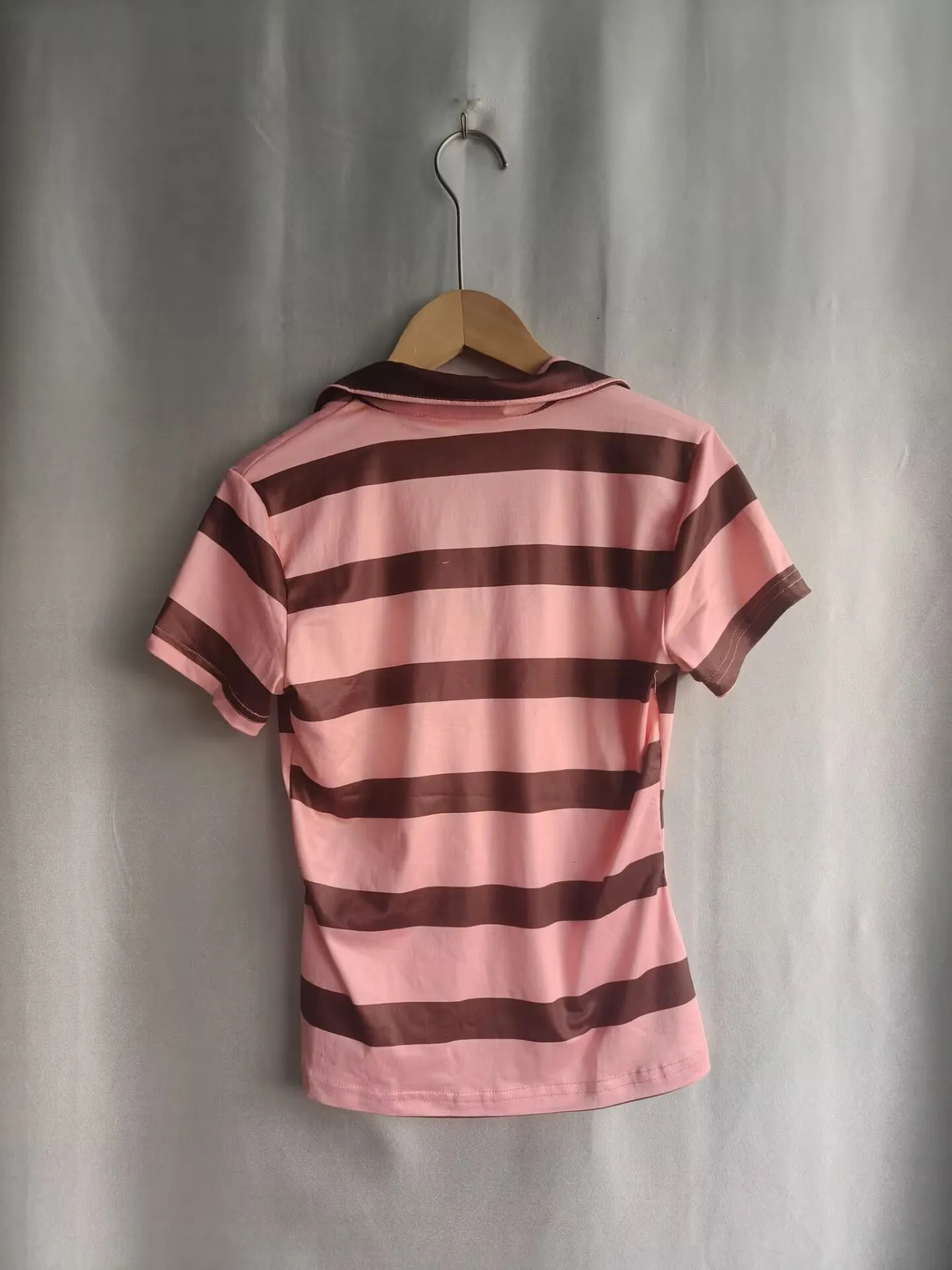 Y2k Harajuku Punk Retro Constrast Color Striped Print Summer T Shirts Casual Sweet Cool Style Short-sleeve Top American Tees 251219