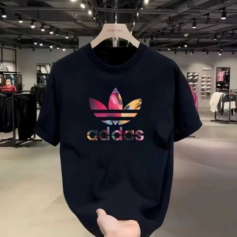2025 Summer and autumn simple and trendy machine-printed T-shirt loose and casual short-sleeved mens and womens sportswear top C251220