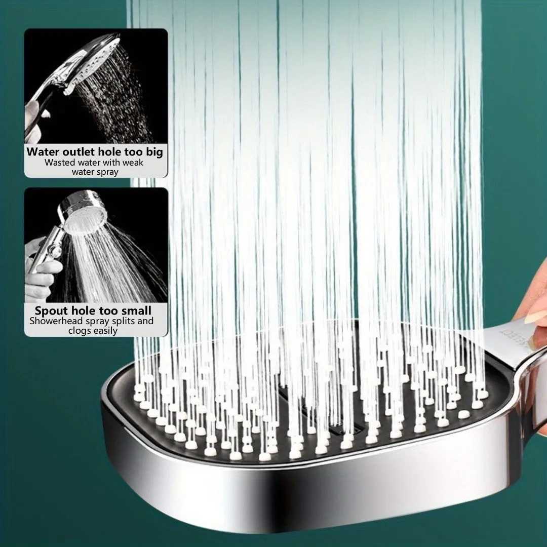 13CM Big Panel High Pressure Shower Head with Filter 3 Modes Large Flow Spray Rainfall Nozzle Square Bathroom ShowerHead C251220