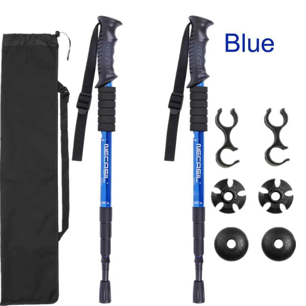 2pcs/lot Trekking poles hike walking stick nordic walking cane Aluminum ski camp telescopic baton outdoor hiking poles crutches G251220