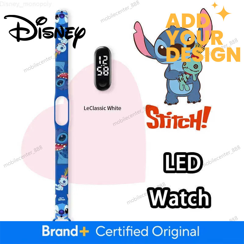 Disney custom Watches Lilo Stitch Anime LED Luminous Waterproof Electronic Sports Silicone Watch for Kids Birthday Gift H250924