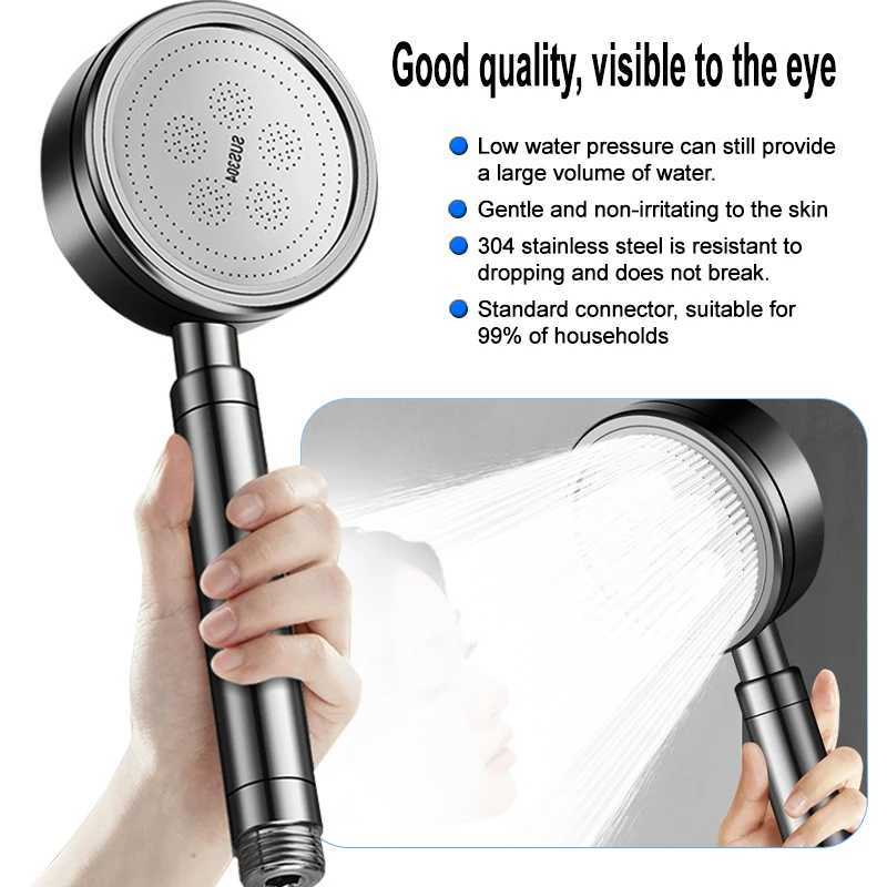 304 Stainless Steel Pressure-enhanced Shower Head Shower Enclosure Bathroom High-flow Pressure-enhanced Shower Head Set C251220