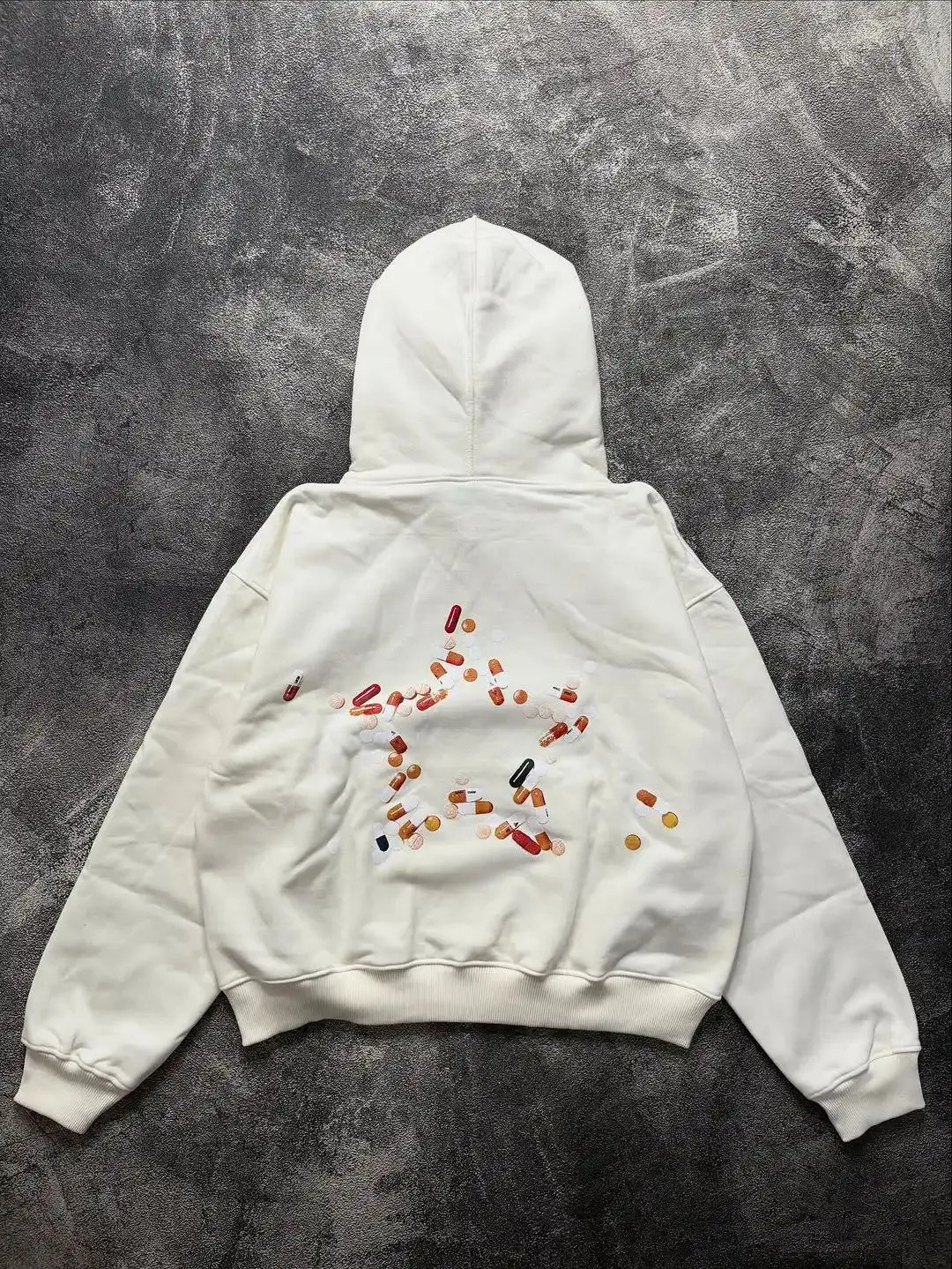 Retro Art Ultra-large Letter Printing Summer Street Round Neck of Hoodie Coats Mens Loose Leisure Sports Warm Couple Sweater 251219