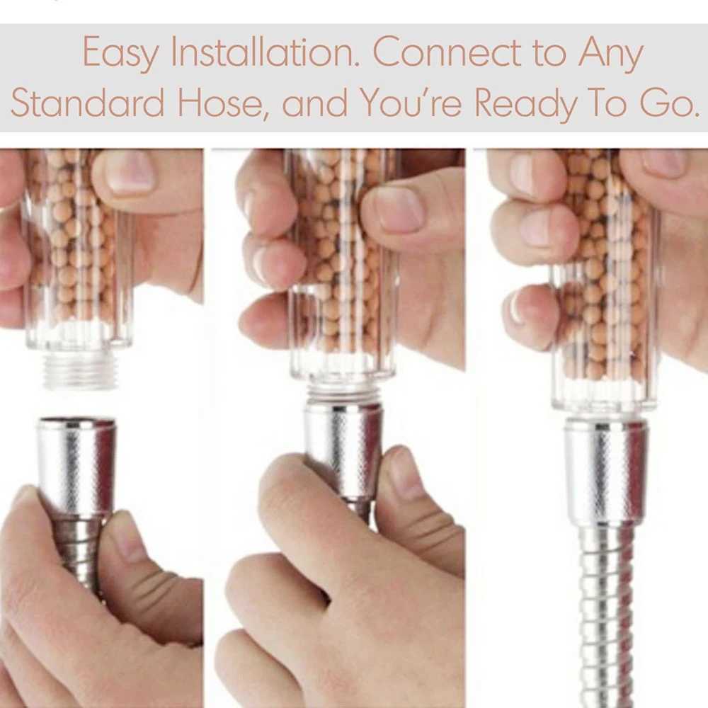 Bathroom Water Therapy Shower Negative Ion SPA Shower Head Water Saving Rainfall Shower Filter Head High Pressure Bath Spray C251220