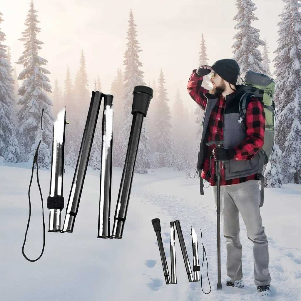 Telescopic Walking Stick - Aluminum Alloy Folding Hiking Pole for Trekking Elderly Support G251220