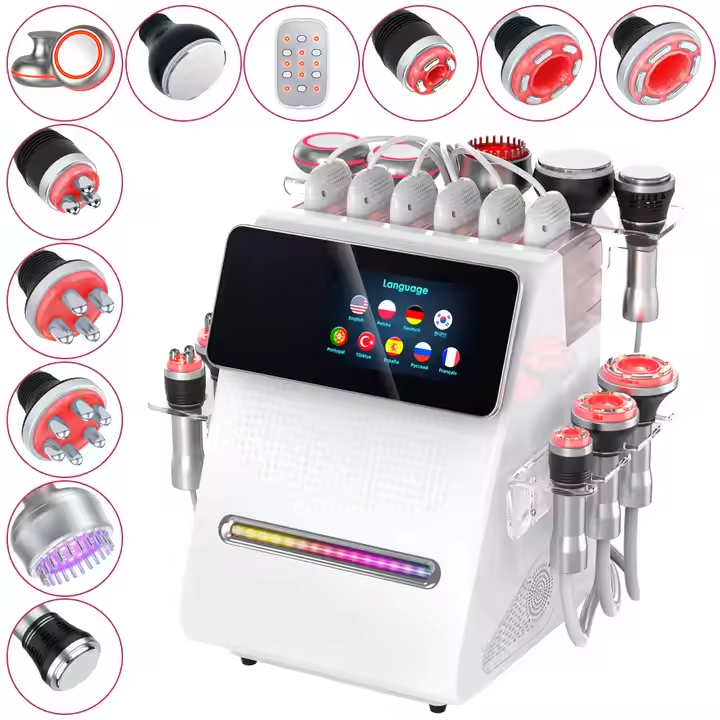 9-In-1 Ultrasonic Cavitation Slimming Machine 80Khz Vacuum RF Skin Tightening Body Sculpting Weight Loss Beauty Therapy Device