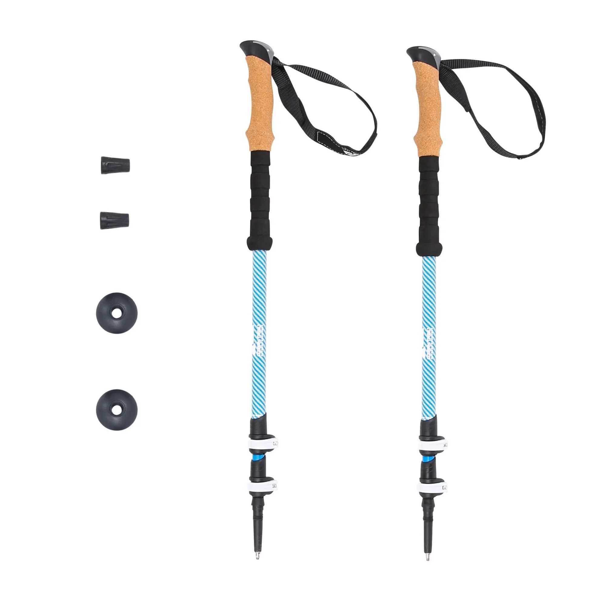 Lightweight Carbon Fiber Adjustable Quick Lock Trekking Poles with Cork Grip - 2 Pack100 Carbon Fiber G251220
