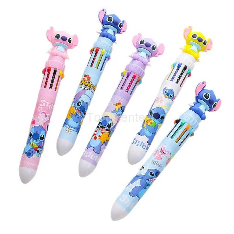 Disney Random 2pcs Cartoon Stitch Doll 10 Colors Ballpoint Pen Lilo Stitch Cute Gel Pen Student Supplies Stationery Wholesale H251220