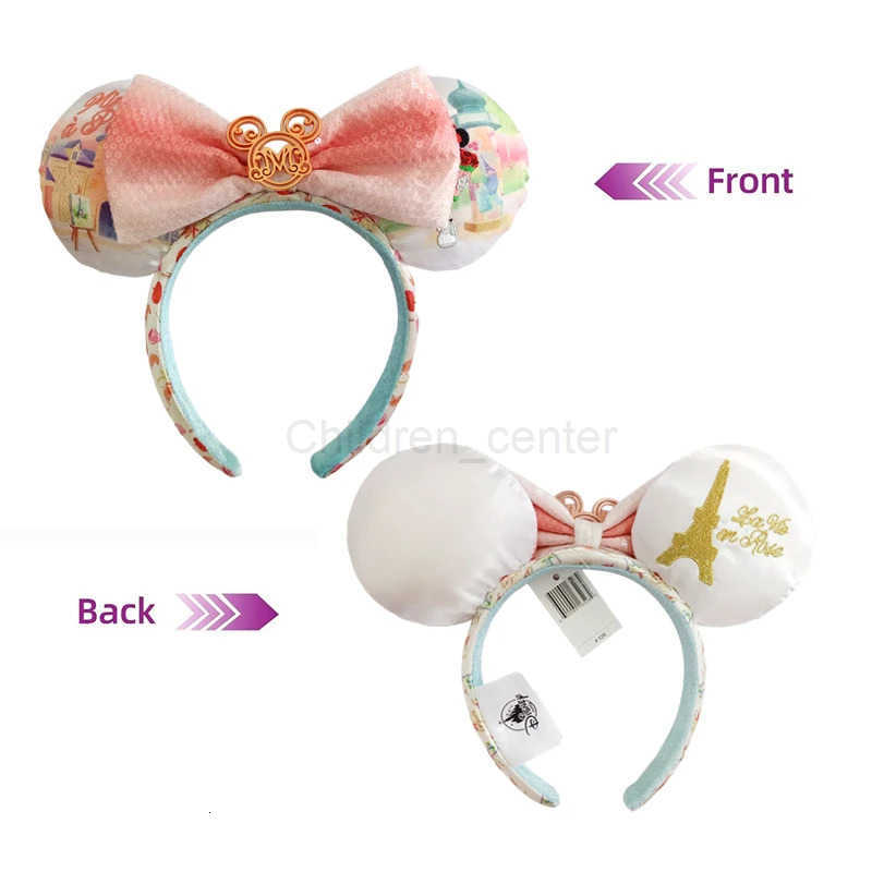 Disney embroidery Mickey Mouse Ear Headband Sequin Solid Color Hairbands for Girls Santa Claus Halloween Cosplay Headwear H251220 - view 6