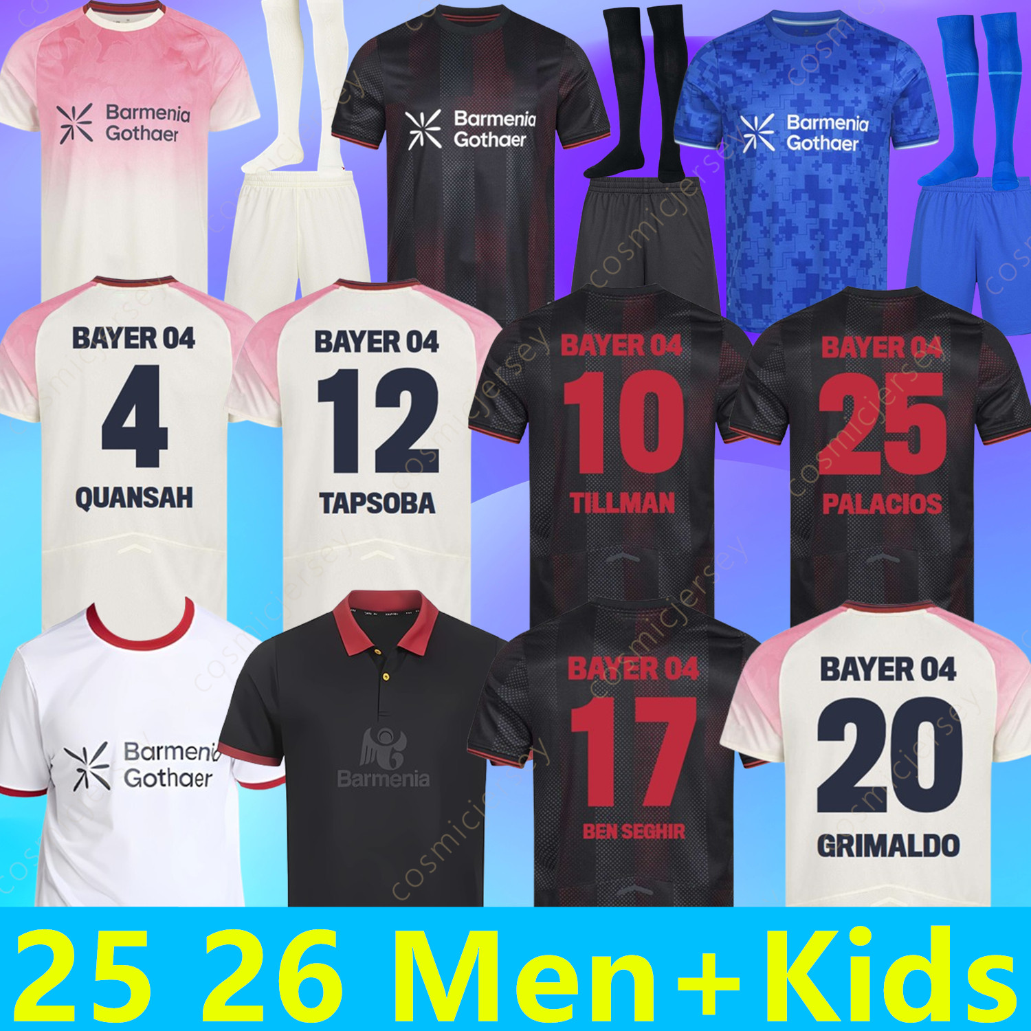 2025 2026 Bayer LeverkusenS Soccer Jerseys 25 26 Wirtz TILLMAN PALACIOS XHAKA BEN SEGHIR Home Away third SCHICK FERNANDEZ HOME CH Aranguiz Paulo Football Shirt men66