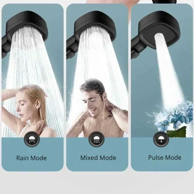Adjustable One-Key Stop Water Shower Heads High Pressure Water Saving 3 Modes Shower Heads High Quality Bathroom Showers C251220