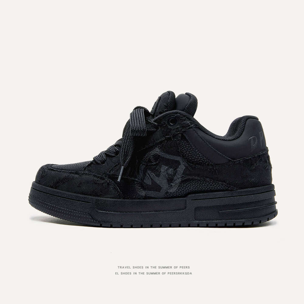 Designer brand Shoe Destruction Aesthetic Series Black Knight Youth Trend Casual Thick-Soled Men's Shoes Low-Top Unisex Sneakers