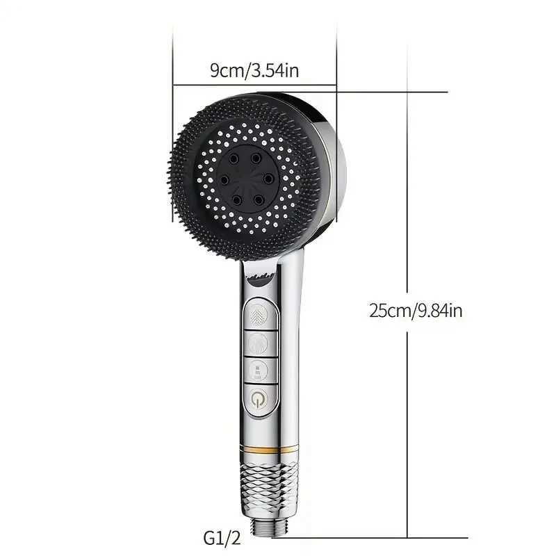 1pc Filtered Supercharged Shower Head Four-speed Adjustment With Water Seal Multi-functional Home Shower Bathroom Accessories C251220