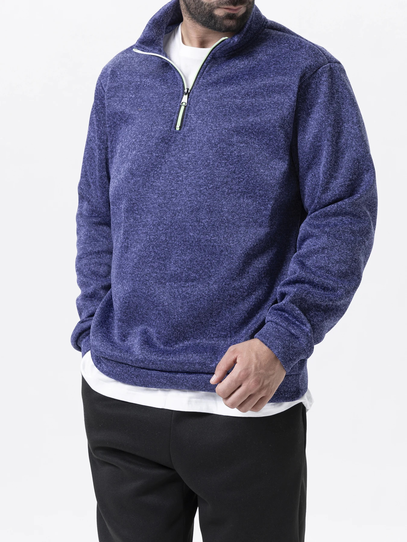 Men Sweatshirts Autumn Thicker Pullover Half Zipper Male Winter Solid Color Turtleneck Sweater Hoody Outdoor Sweatshirt 251219