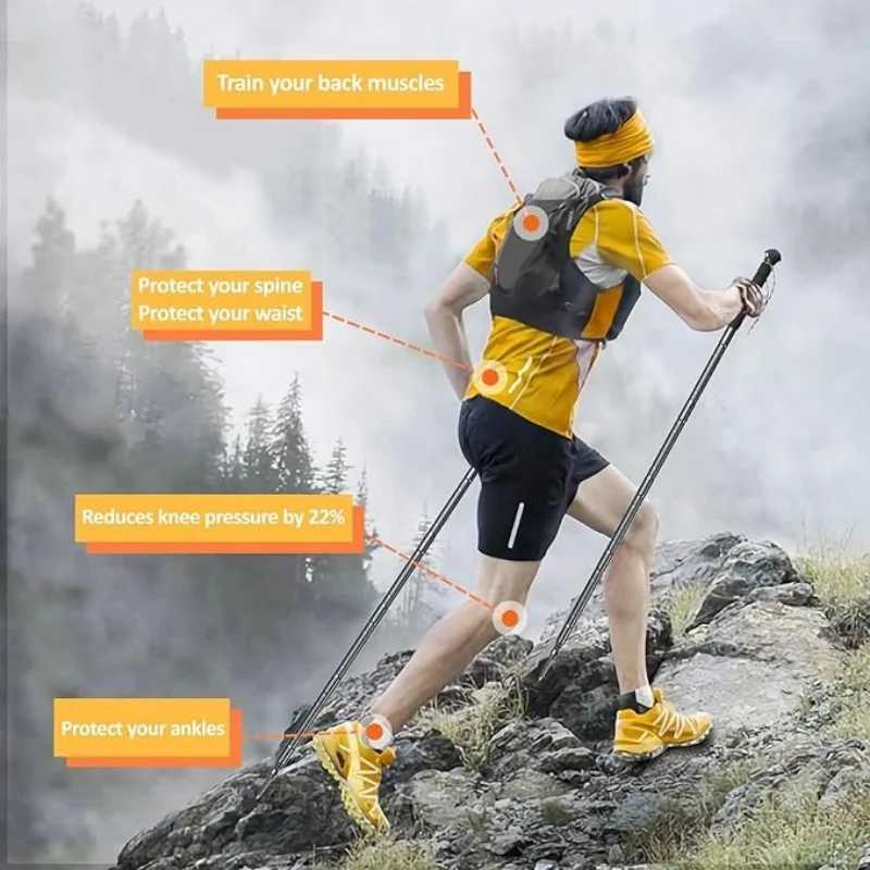 Multi-Purpose Trekking Pole - Aluminum Alloy - Ideal for hiking and snowy conditions outdoor gear Insulated grip design G251220