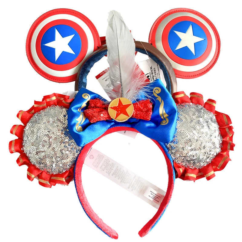 Disney 2026 Mickey Mouse Ear Headband Amusement Park Fastival Party Mermaid sequin Headwear Girl Birthday Hair Accessories H251220
