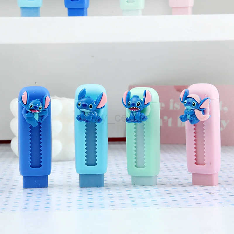 Disney Eraser Stitch 24pcs Push-Pull Cute Learn Stationery Clean Without Leaving A Trace Pencil Eraser Student Boxed Gift H251220