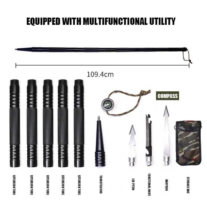 CEOI GWOK New Arrival Multi-functional Walking Stick Perfect Outdoor Companion Five Sections Length 107cm Trekking Poles G251220
