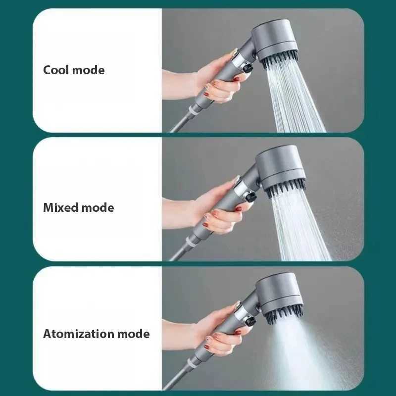 New Zai Xiao 3 Modes Adjustable Shower Head 4 In 1 Massage Shower High Pressure Water Saving One-Key Stop Spray Nozzle Bathroom C251220