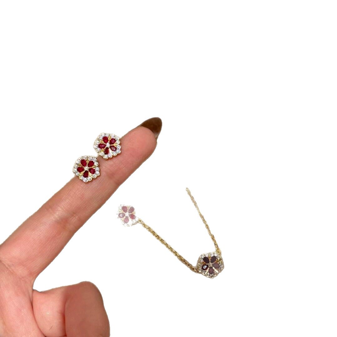 Real Gold Plated Zircon Flower Necklace Korean Style Sweet Elegant Versatile Collarbone Chain Light Luxury Niche Choker for Women - view 5