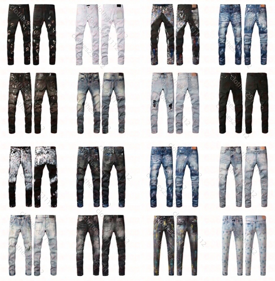 mens jeans men designer jean pant high quality jogging homme straight retro ripped biker motorcycle denim trousers luxury splicing hole hip hop Men Women black jeans