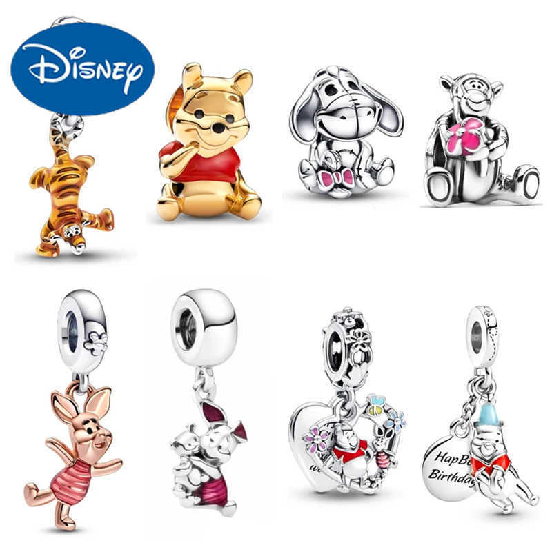 Disney Hot Toys Winnie the Pooh Eeyore Piglet Tigger Dangle Charm Bead fit Original Bracelet Bangle Exquisite Jewelry DIY Accessories H251220
