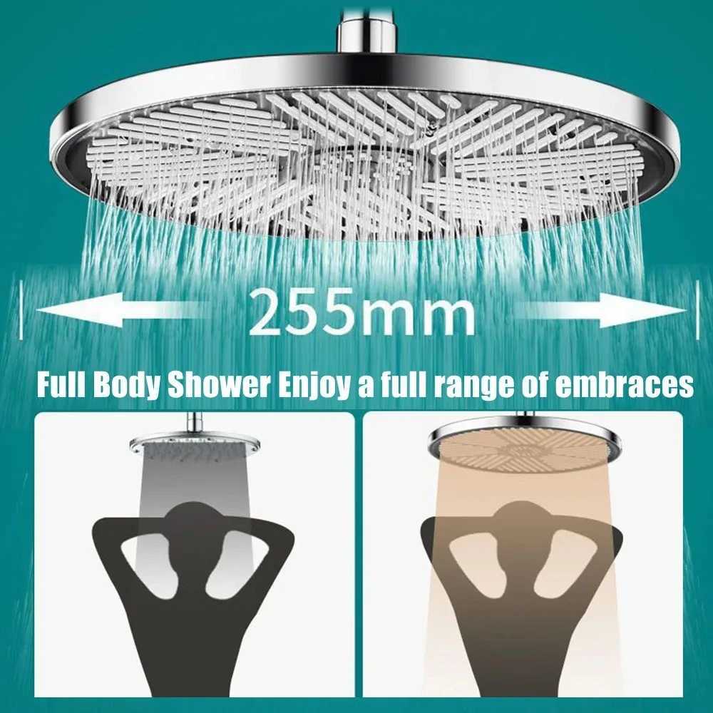 New 12inch Round Rainfall Shower Head High Pressure Top Spray Supercharge Ceiling Mounted Rain Showerhead Bathroom Accessories C251220