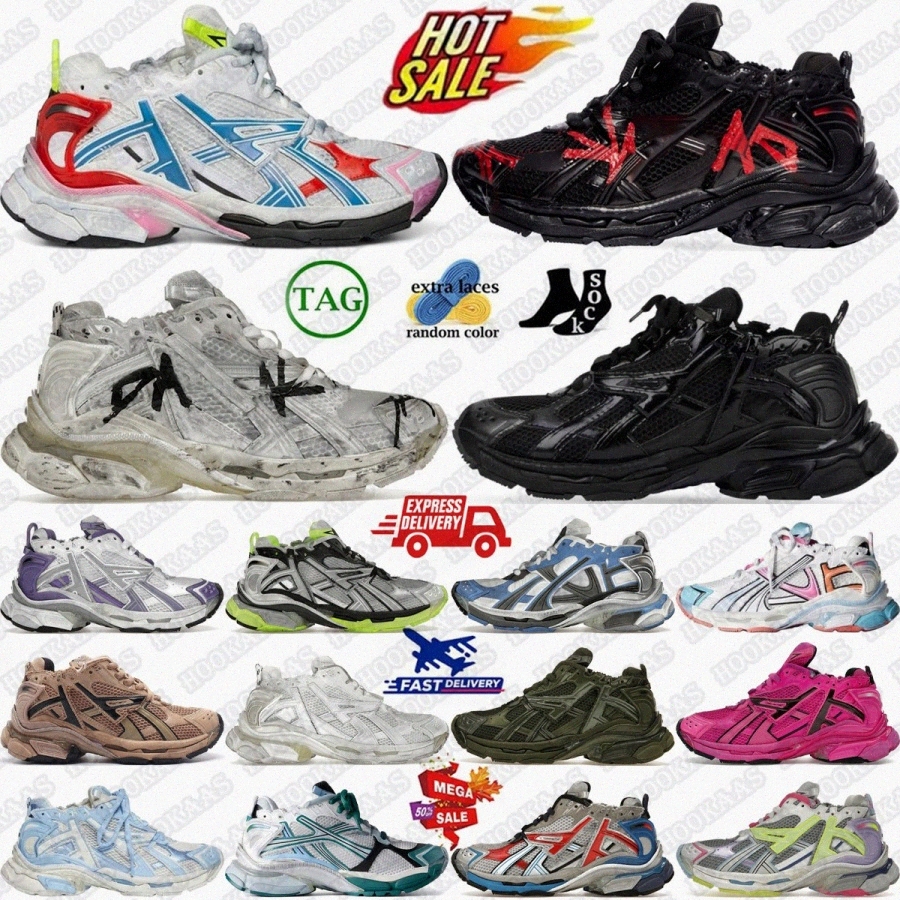 runners designer runner 7.0 shoes sneakers mens shoe trainers Grey Blue Red Black Silver Matte White Grey Womens menXwhW#