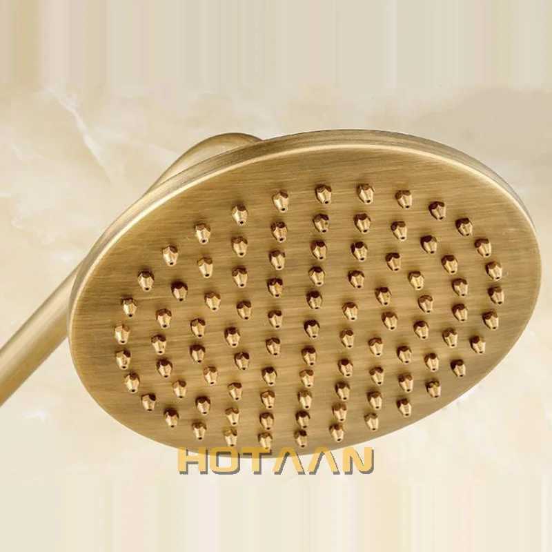 8 inch 20x20cm Round OverHead Rain Shower Head Copper Shower Head Anitque Brass Bathroom ShowerChuveiro YT-5113 C251220