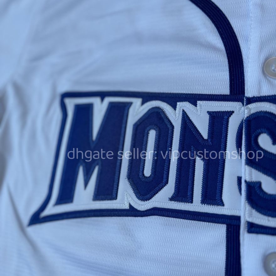 08 MONSTERS Baseball Home White Jersey Uniform winter Men Women Youth Blank Black Team Sports Uniforms Cui Ranjun baseball opening uniform Junjun Kpop