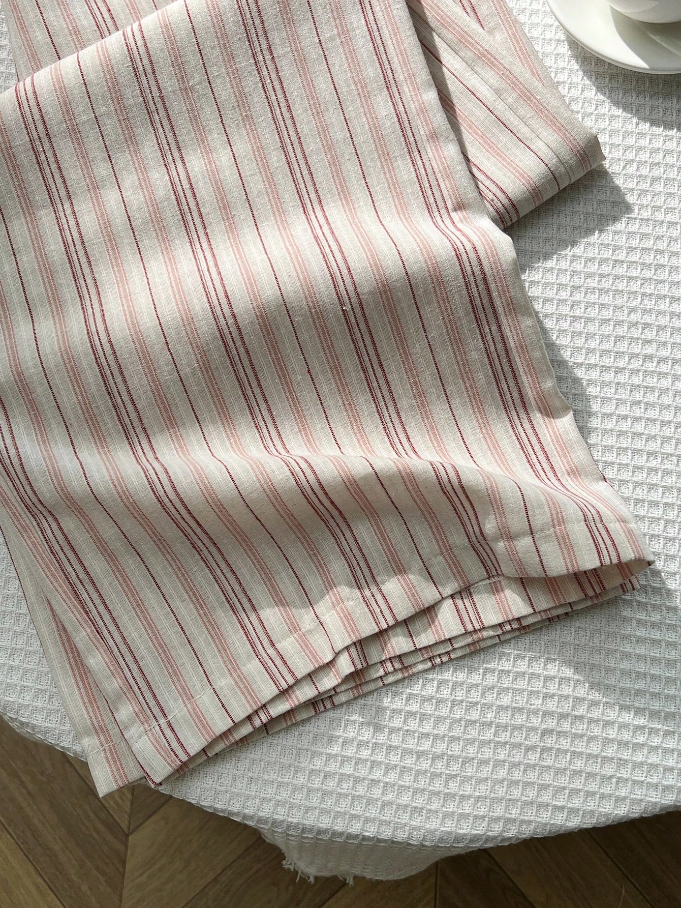 Women's Elegant Casual Striped Wide-Leg Pants - Breathable Polyester Cotton Daily Commute Trousers ---120