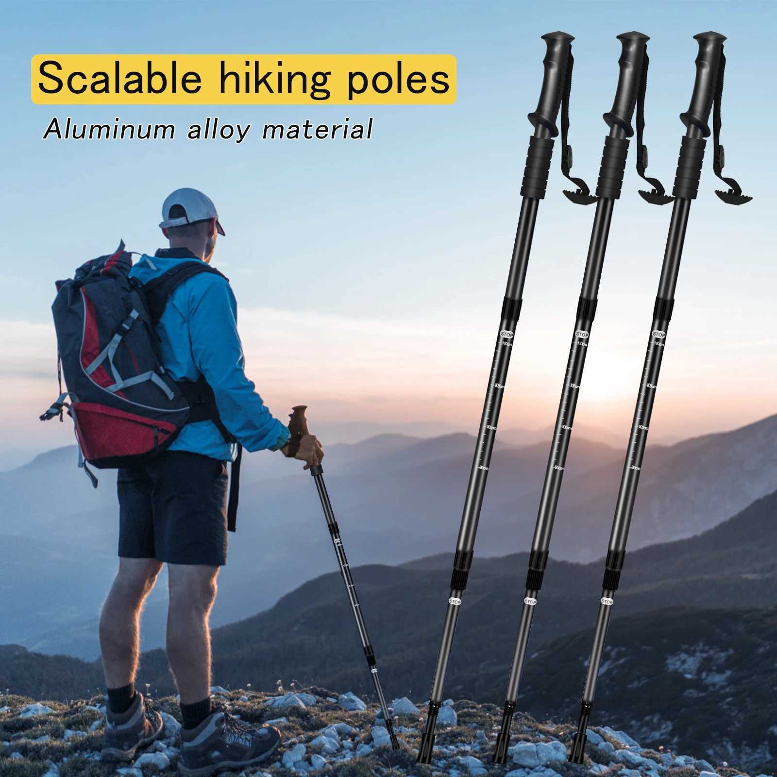 Retractable hiking poles and adjustable lightweight aluminum hiking sticks are designed for men and women as outdoor camping and G251220