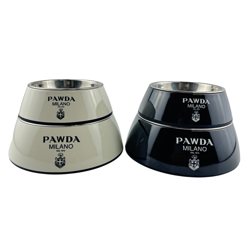 Designer Pet Bowls Luxury PAWDA Dog Bowl, BPA-Free 2 in 1 Food Water Bowl for All Breeds, Non-Skid Bottom, Dishwasher Safe Fashion Dog Accessories J32