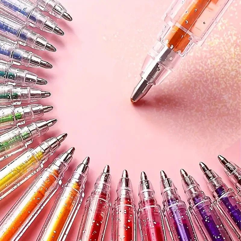 12-60pcs Glitter Gel Pens SetQuick-Drying Metallic InkFine Point for Drawing Book Doodling Art Marking with Storage Case 251213