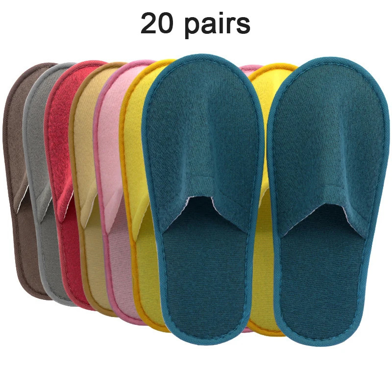 20 Pairs Disposable Slippers Women Men Non-slip el Slides Cotton Linen House Guest Flip Flop Wedding Shoes Travel Slippers 251217