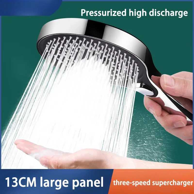 High Pressure 13cm Shower Head Black 3 Modes Water Saving Spray Nozzle Massage Rainfall Shower Bathroom Accessories New C251220
