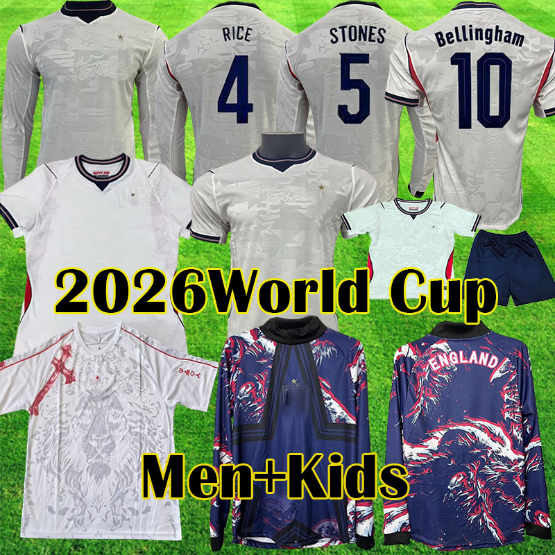 2026 England Soccer Jersey ENGLANDS Kits BELLINGHAM KANE FODEN SAKA Player Version PALMER Football Shirts RICE kids Goalkeeper equipment EZE BOWEN kit Long Sleeve