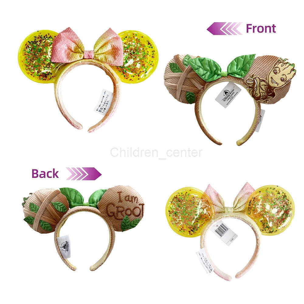 Disney 2025 Minnie Mouse Ear Headband Disneyland Orange bird Mickey Headwrap Adult/Kid Plush Cosplay dryads Bow Hair Accessory H251220