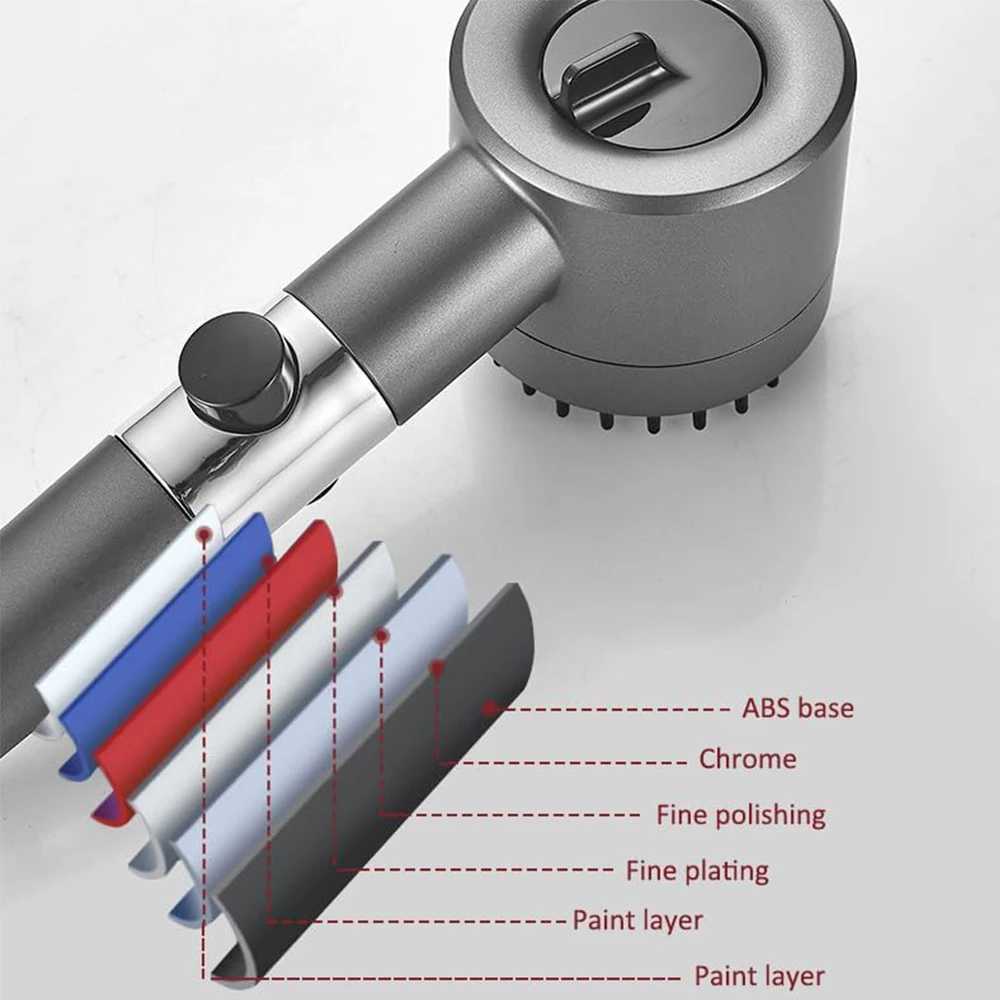 3 Modes High Pressure Water Saving Filter Powerful Shower Head Massage Spa Handheld Showerhead with ON/OFF Switch for Bathroom C251220