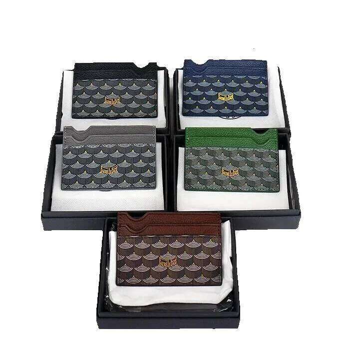 New Fish Scale Pattern Printed Wallet, Genuine Leather Card Holder, Canvas Coin Purse, Small Bag For Men And Women