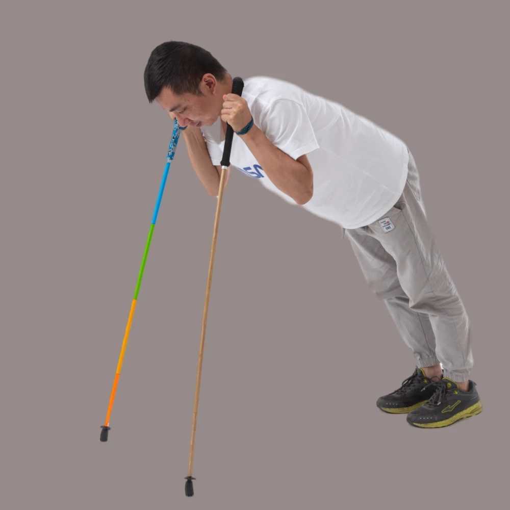 2023 New Arrival Hiking Pole Ultralight Trekking Poles High Strength Carbon Fiber Natural Bamboo Skin Trekking Pole Outdoor G251220