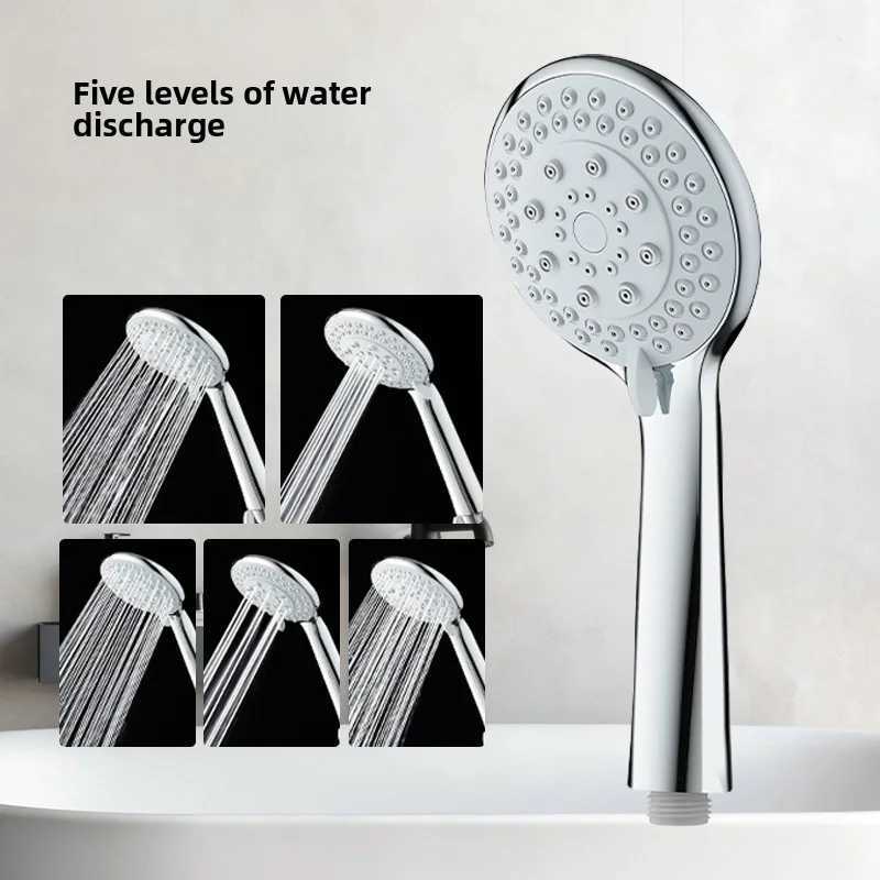 Five-mode high-pressure shower head - Durable and shock-resistant design with abundant water output suitable for various bathr C251220