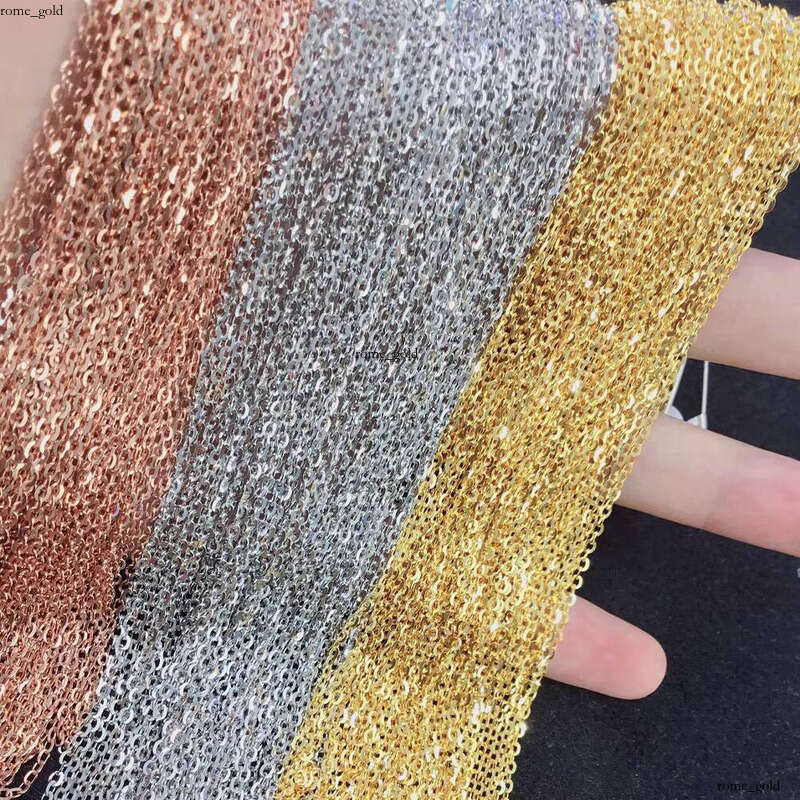 AU750 Yellow Rose Genuine Custom Thin O Chain 18k Pure Gold Necklace