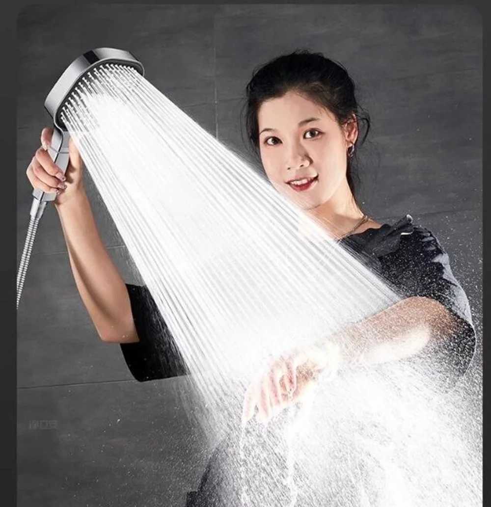 New 13CM Large Panel 3 Modes Shower Head High Pressure Water Massage Shower Head With Filter Element Bathroom Accessories C251220