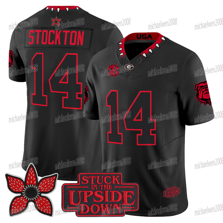 Georgia Bulldog 2025 Stranger Things Edition Football Jersey Brock Bowers Gunner Stockton Nate Frazier Zachariah Branch Vince Chauncey Bowens Larry Munson Walker